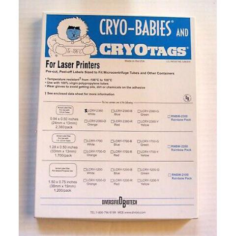DIVBIO激光打印耐高温/液氮标签0.94X0.50"适用0.5ml管(-196℃~150℃)绿色装